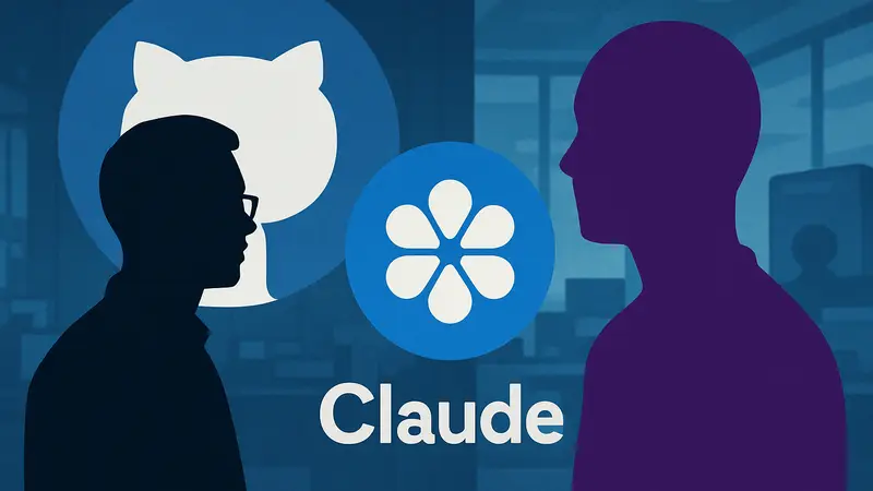 Гарри Тан и логотип Claude AI на фоне GitHub