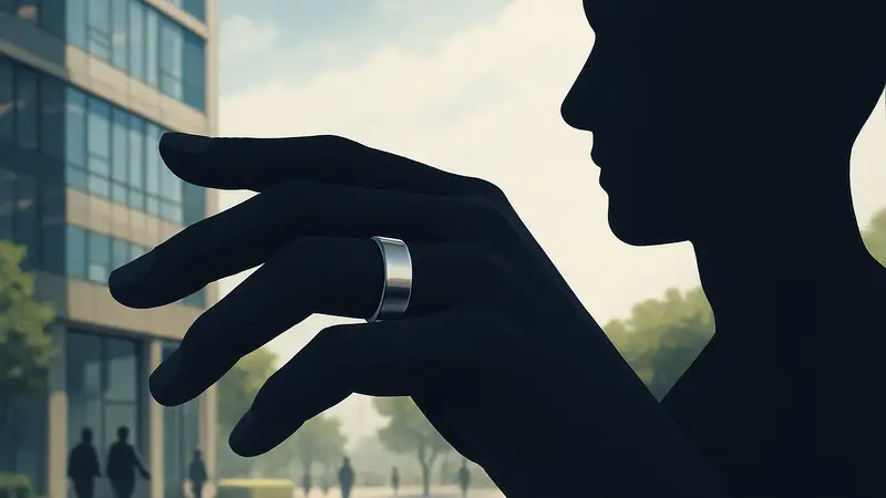 Умное кольцо Oura Ring 5 на пальце, демонстрирующее тонкий дизайн.