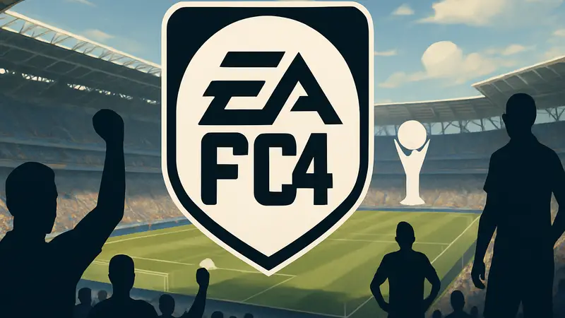 Логотип EA Sports FC 24 на фоне футбольного стадиона, символизирующий прогноз Чемпионата мира 2026.