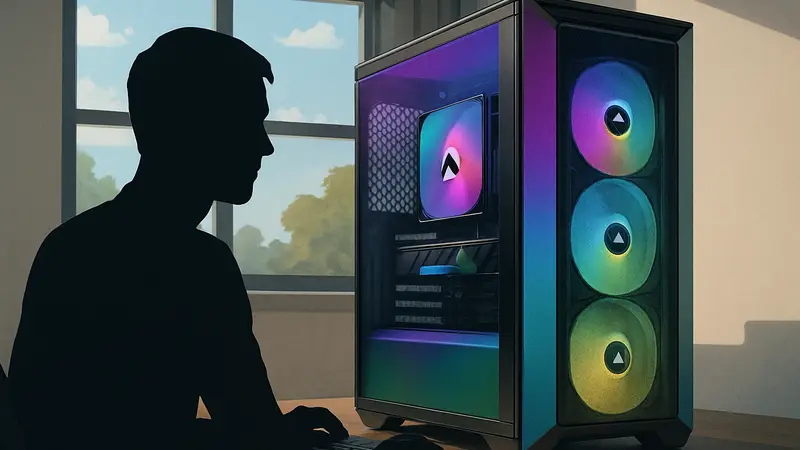Игровой корпус Corsair с изменяющимся цветом в зависимости от освещения