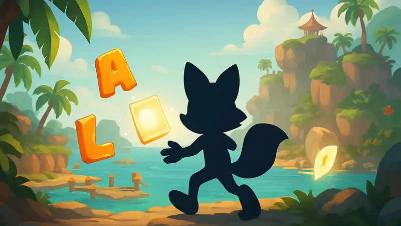 Лисенок Лаки на острове Гилли. Сбор коллекционок: буквы и скрытая страница.