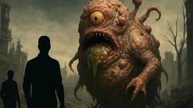 Монстр Floater из Fallout 76, демонстрирующий ужасающую эволюцию вируса FEV.