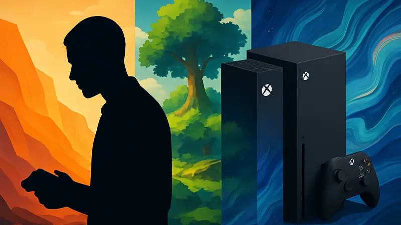 Яркие абстрактные динамические фоны Xbox Series X|S, демонстрирующие новые возможности кастомизации консоли Microsoft.