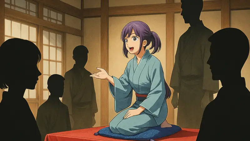 Постер аниме «Akane-banashi» с главными персонажами и новыми актерами