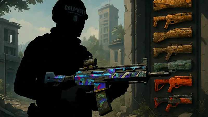 Игрок Call of Duty Black Ops 7 с крутой штурмовой винтовкой EGRT-17 и разблокированными камуфляжами.