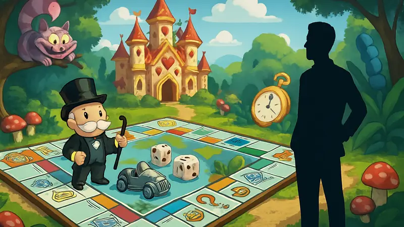 Игровое поле Monopoly GO с элементами Wonderland Adventures