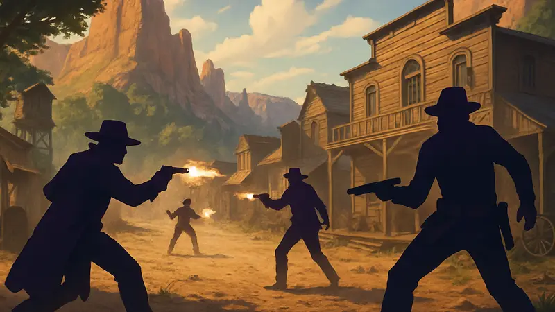 Скриншот игры Far Far West: ковбои на Диком Западе, стрельба, кооперативный экшен