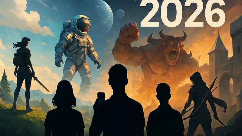 Обложка с подборкой ожидаемых мобильных игр 2026 года.