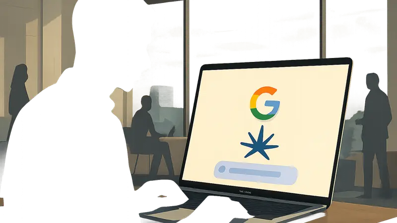 Логотип Google Gemini Spark на экране MacBook Pro, демонстрирующий интерфейс ИИ-ассистента.