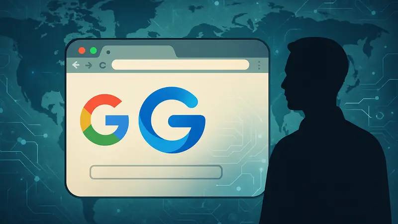 Логотип Google Gemini, интегрированный в браузер Google Chrome, на фоне карты мира, технологии ИИ