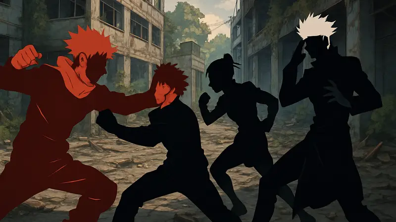 Герои Jujutsu Kaisen в динамичном бою из 3 сезона арки Culling Game.