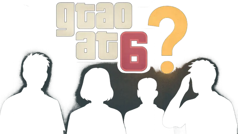 Логотип GTA 6 на тёмном фоне с вопросительным знаком, символизирующим исчезнувшую дату релиза и беспокойство фанатов.