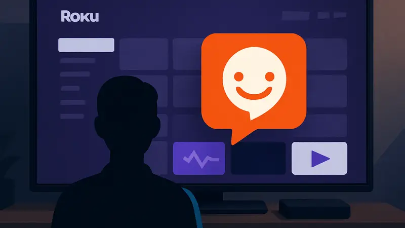 Логотип стримингового сервиса Howdy на фоне интерфейса Roku