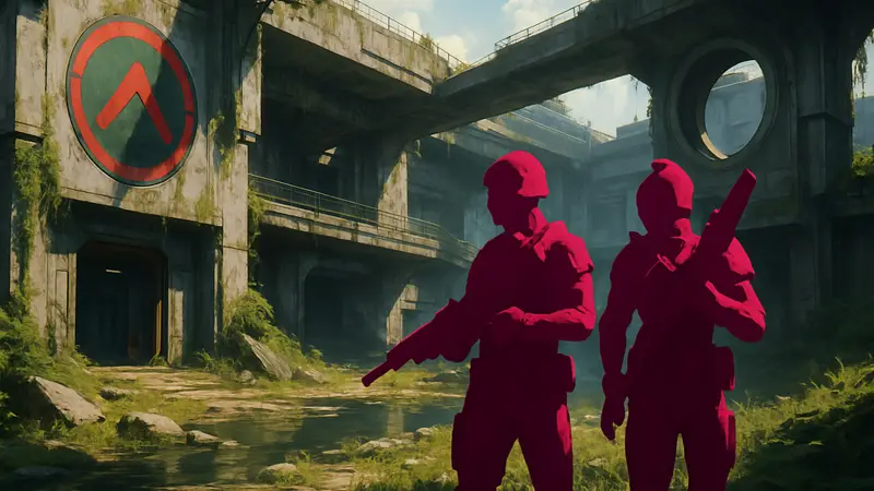 Игровые персонажи из шутера Marathon на карте Perimeter, изображающие парный режим