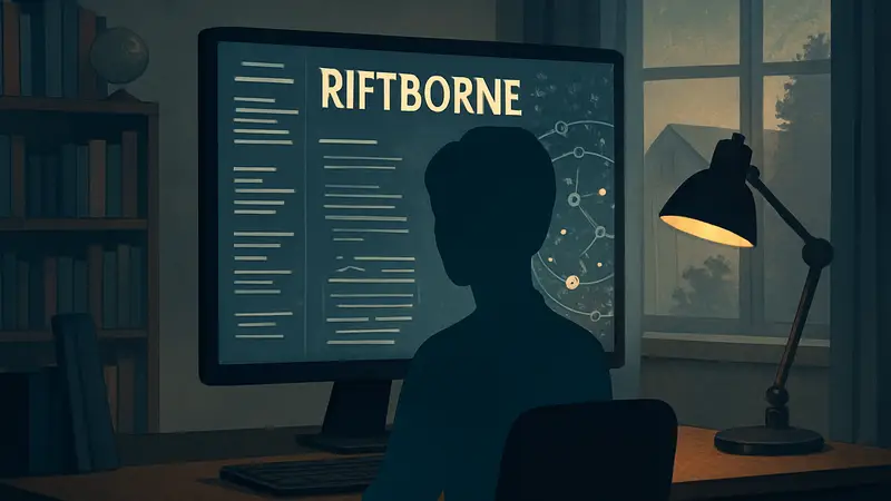 Текстовая стратегическая игра Riftborne на экране компьютера