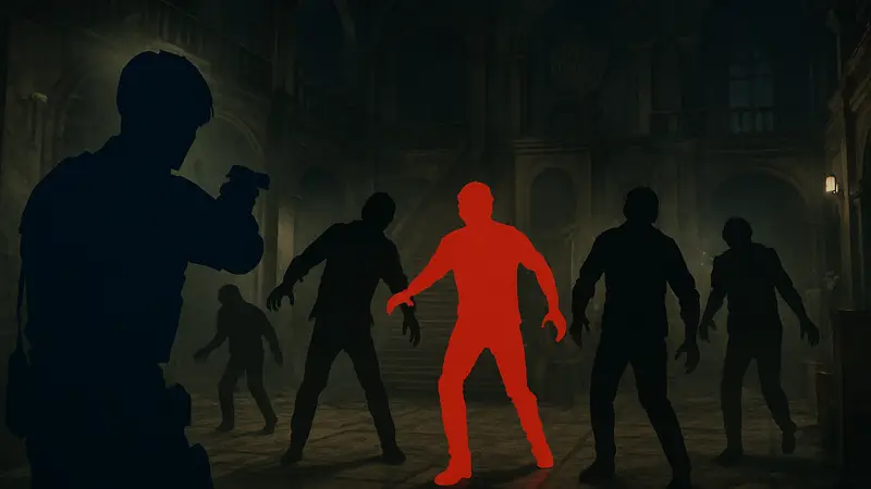 Скриншот из Resident Evil 2 Remake с новыми врагами из мода Resurgence of the Dead Shadows