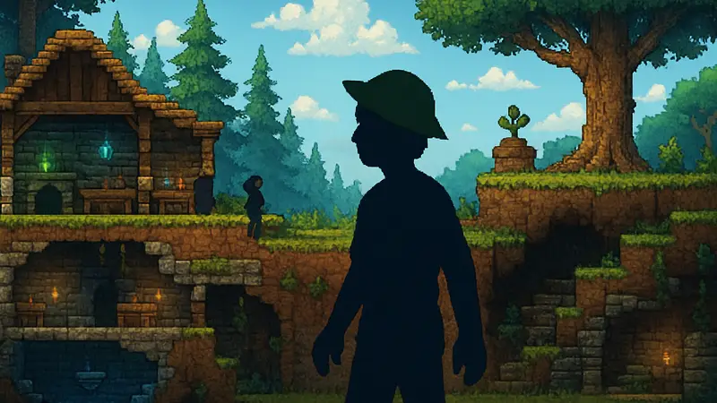 Скриншот из игры Echoes of Wisdom, демонстрирующий пиксельную графику и элементы песочницы.