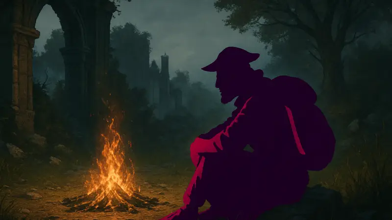 Торговец Кале из Elden Ring сидит у костра, вырезанный контент мода