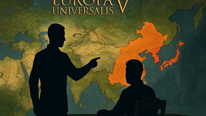 Карта мира Europa Universalis V с выделенной Манчжурией, символизирующая новое обновление и изменения.