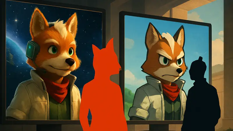 Сравнение дизайна Фокса МакКлауда из фильма Супер Марио Гэлакси и игры Switch 2