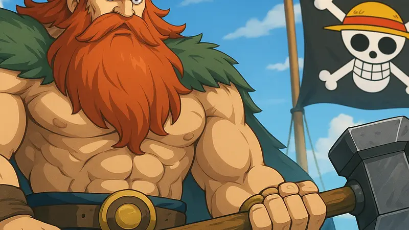 Новый персонаж One Piece Гаральд, превосходящий Короля пиратов по силе в мире аниме и манги.