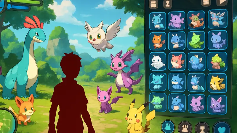 Скриншот из игры Magicmon: World с фантастическими монстрами, интерфейс MMORPG, коллекция существ, мобильная игра