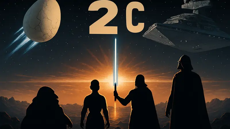 Постер фильма Космические яйца 2 с элементами пародии на Звёздные войны Disney