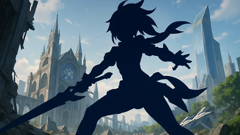 Персонаж из Honkai: Nexus Anima Evolution Test в яркой боевой позе, демонстрирующий кастомизацию.