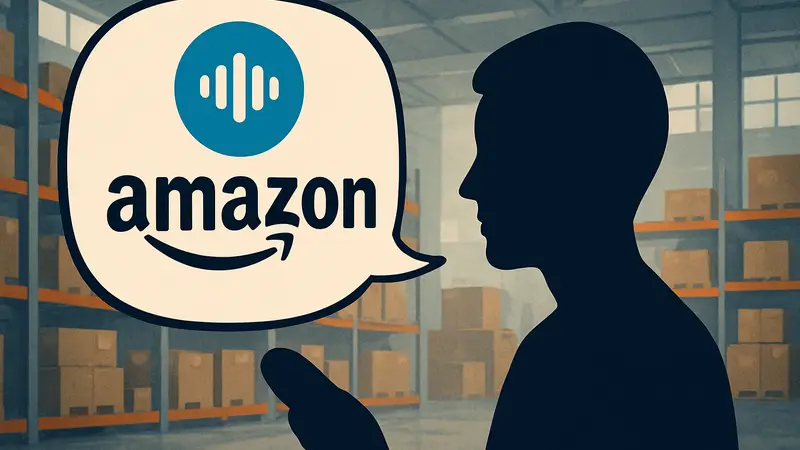 Иконка Amazon с элементом диалога или голосового ассистента, символизирующая функцию Q&A с ИИ