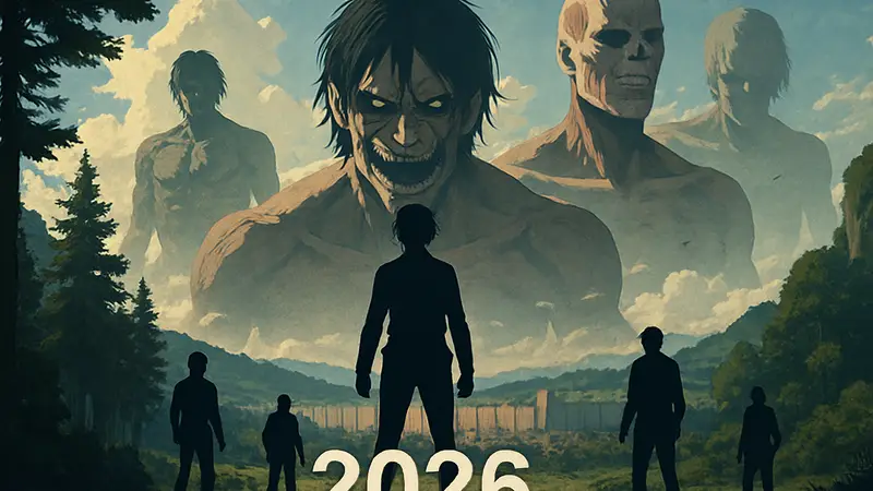 Постер аниме Attack on Titan с Эреном и титанами, анонс мирового события