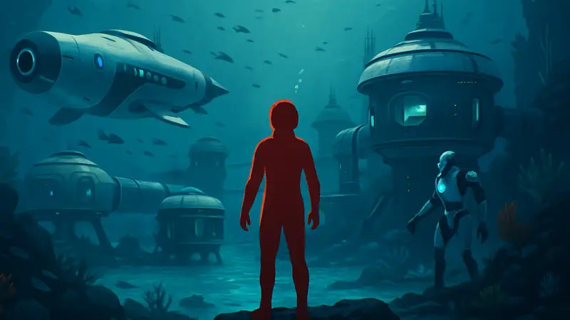 Подводный мир Subnautica 2 с элементами футуристических технологий и подводных баз.