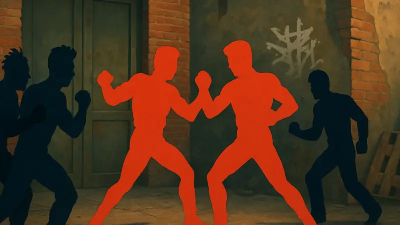 Обложка игры Double Dragon с главными героями Билли и Джимми Ли, дерущимися с врагами.