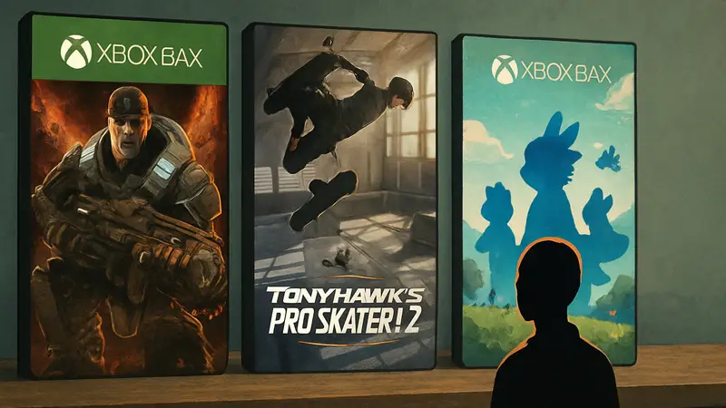 Обложки игр Gears of War: Reloaded, Tony Hawk's Pro Skater 1+2 и Palworld для Xbox Game Pass.
