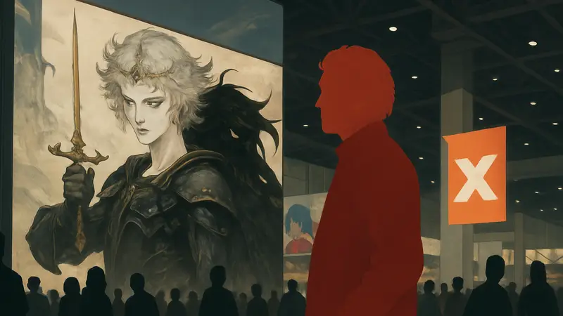 Художник Ёситака Амано на выставке Anime Expo