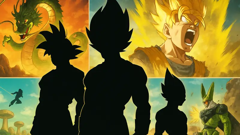Коллаж из ключевых персонажей Dragon Ball Z: Kakarot, таких как Гоку и Вегета, на фоне эпичных сцен из аниме, символизирующих новые сюжетные DLC.
