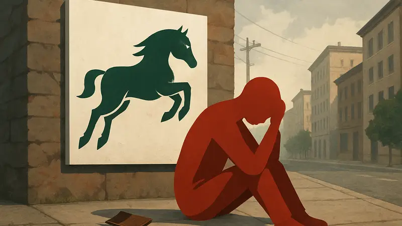Логотип студии Santa Ragione или изображение игры Horses, символизирующее финансовые трудности.