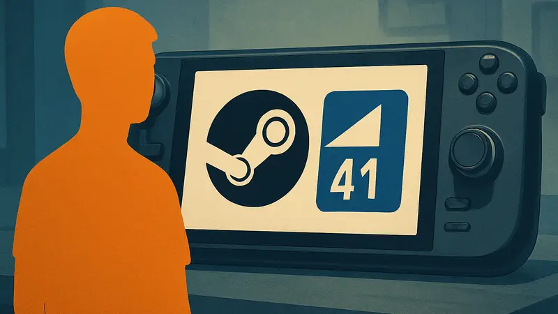 Логотип Valve Proton 11 Arm64 на фоне Steam Deck