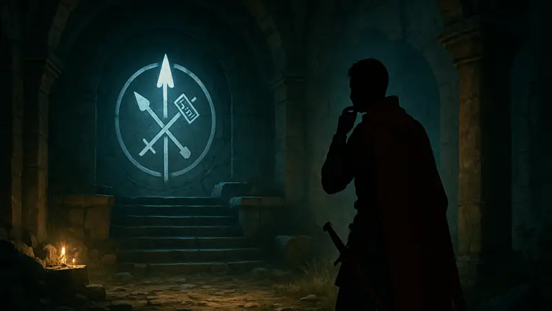 Игрок исследует Убежище Храбрости в Crimson Desert в поисках решения головоломки.