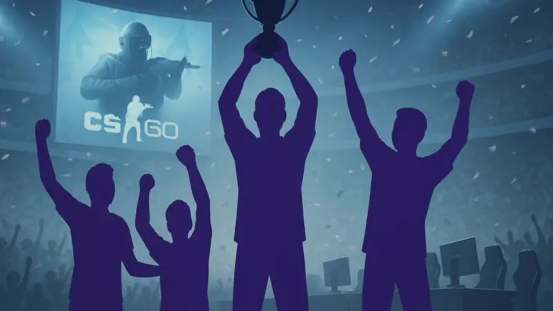 Игроки команды Legacy празднуют победу над BetBoom на киберспортивном турнире в Атланте.