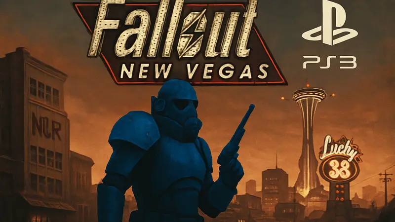 Обложка игры Fallout: New Vegas с логотипом мода, стилизованным под PlayStation 3