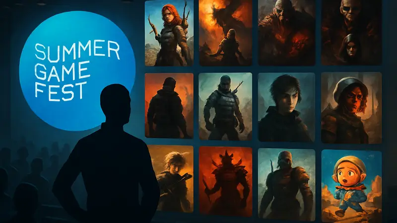 Игровые анонсы Summer Game Fest 2024: логотип фестиваля и обложки девяти ожидаемых игр