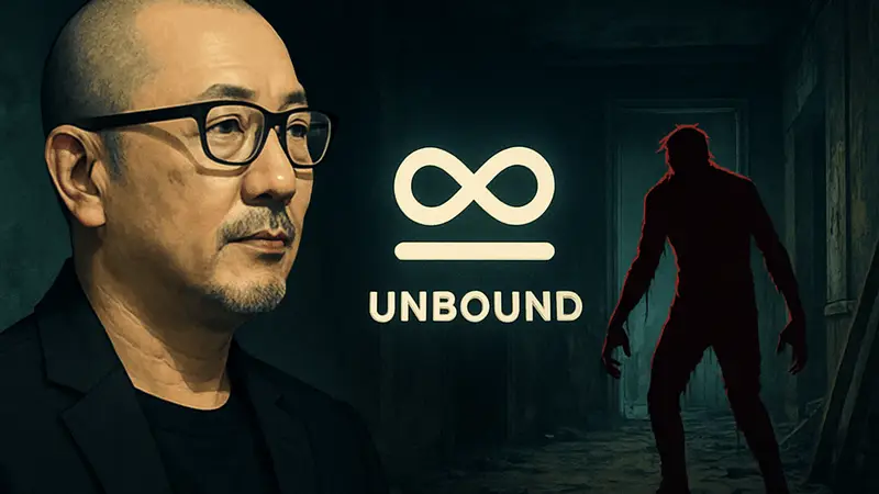 Синдзи Миками, логотип студии Unbound, силуэт хоррор-игры