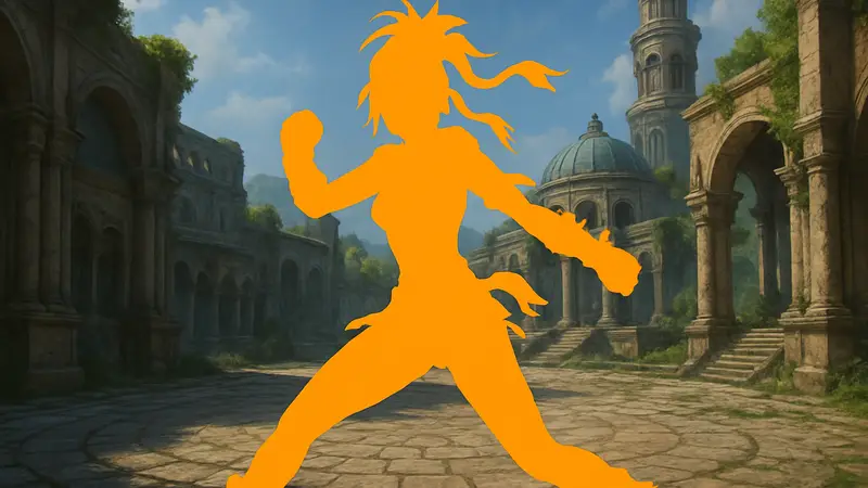 Рикку из Final Fantasy X в боевой позе в Dissidia Duellum.