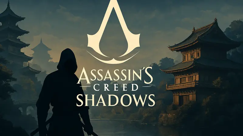 Логотип Assassin's Creed Shadows, на фоне которого указана дата 16 июня.