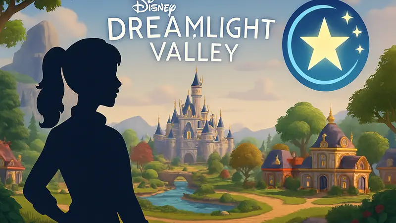 Обложка Disney Dreamlight Valley и логотип новой функции Star Path с вечными наградами.