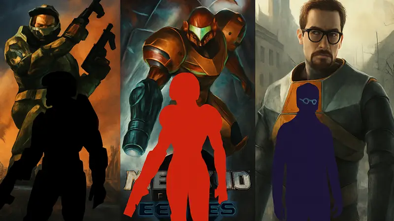 Обложки культовых FPS-игр Halo 2, Metroid Prime 2 и Half-Life 2, выпущенных в ноябре 2004 года.