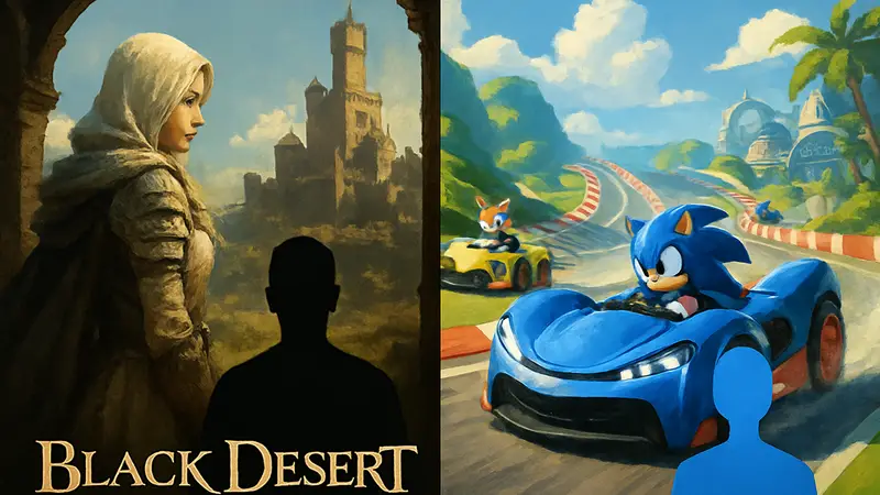 Обложки игр Black Desert и Sonic Racing CrossWorlds