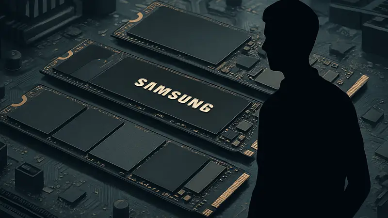 Изображение нескольких высокопроизводительных SSD-накопителей от разных производителей, лежащих на материнской плате ПК.