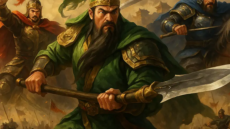 Обложка мобильной стратегии Three Kingdoms: World Conquest, с изображением эпической битвы или полководцев эпохи Троецарствия.