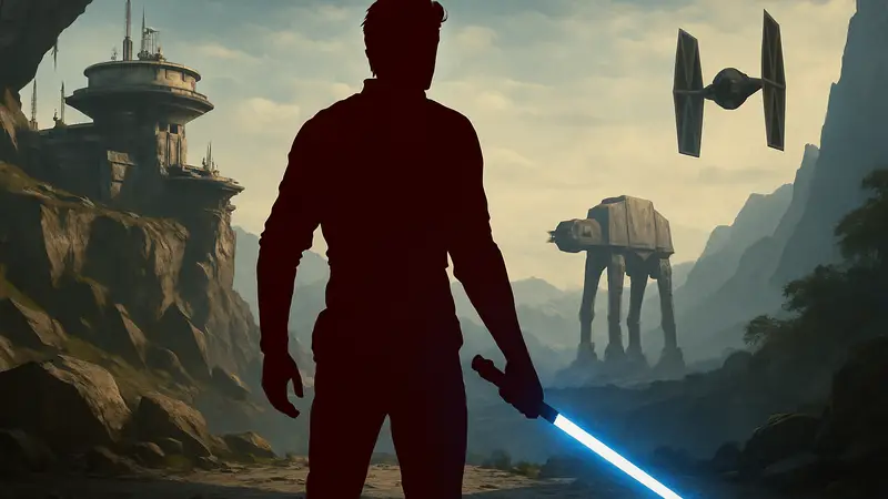 Кадр из Star Wars Jedi 3, Кэл Кестис с новым световым мечом в руке